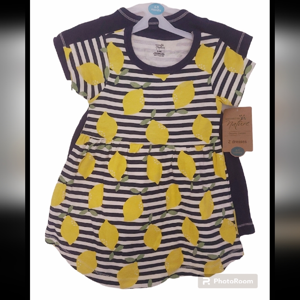 Baby Girl Touched By Nature Organic Cotton Dress set of 2 size 6-9 Months